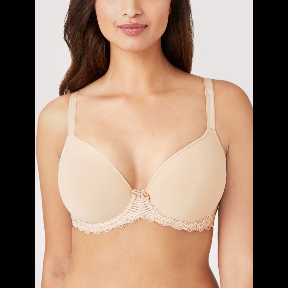 NWOT Wacoal La Femme Nude Plunge Tshirt Bra with Lace Trim 30DD